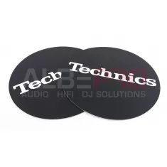 Technics Slipmat Black / White Logo - Set of Two